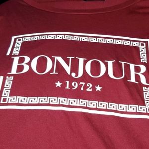 Burgundy crop tee